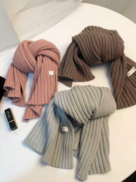 Scarf Korean version of women's 100-tie short scarf winter thick pure wool knitting chic Japanese neck students