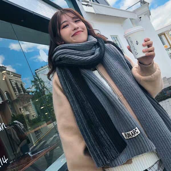 Scarf Female Winter Gradual Change Hundreds of Ins Girls Heart Soft Girls Knitted Warm Korean Edition Thickened Long Student Neck