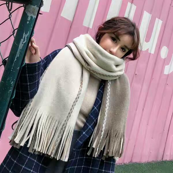 Scarf Female Winter Scarf Korean Edition Thickened Baitahara Hostel Warm and Longer Student Long-style Sweet and Lovely Young People