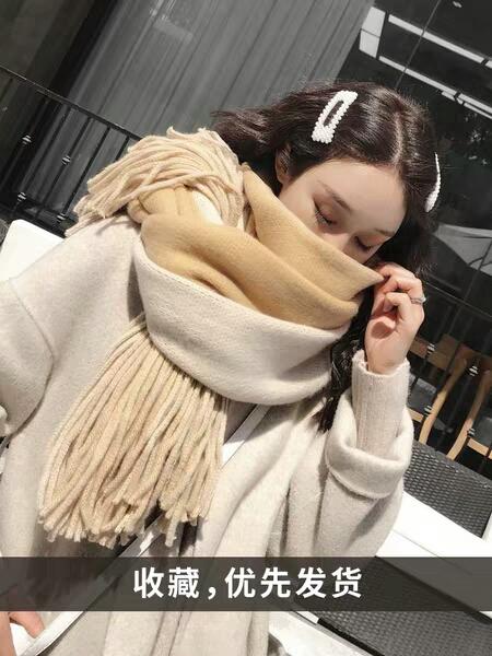 2019 new Korean version 100 sets pure embroidery scarf female winter knitting warm student soft sister neck thick