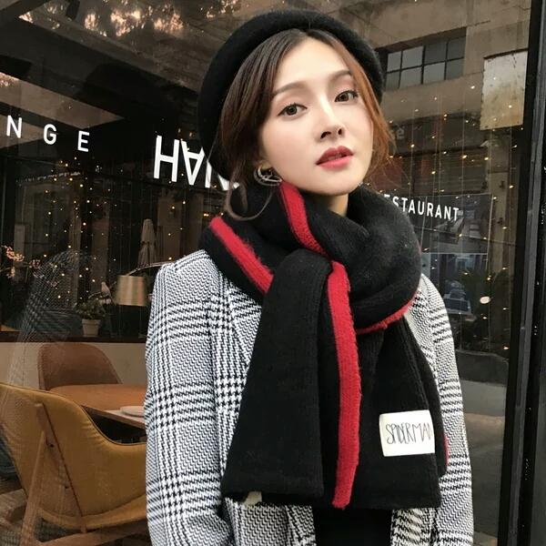 Scarf Female Winter Long Korean Edition Student's Winter Thicker Dual-purpose Autumn and Winter Scarf with Hundred British Shawls