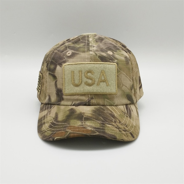 Meidiney Brand Highlander Camo Pattern Hat No Crown Button USA Flag Patch Tactical Hat Caps