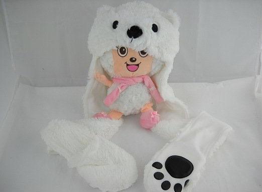 free shipping Animal Hat with gloves leader animal glove and hat bear wholesale low price 100% new