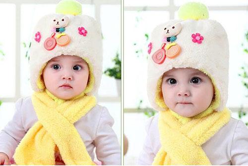 brand new baby's red yellow hat&scarf set 4 colors clothing accessories free shipping