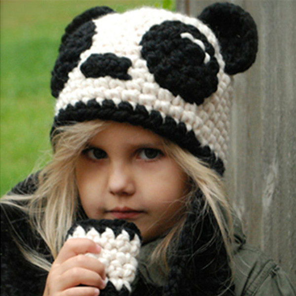 Kids Cap/Scarf Set Wool Knitted Caps Ring Scarf Panda Shape Hat For Children Autumn Winter Warm Baby Girls boys NNA779 36pcs