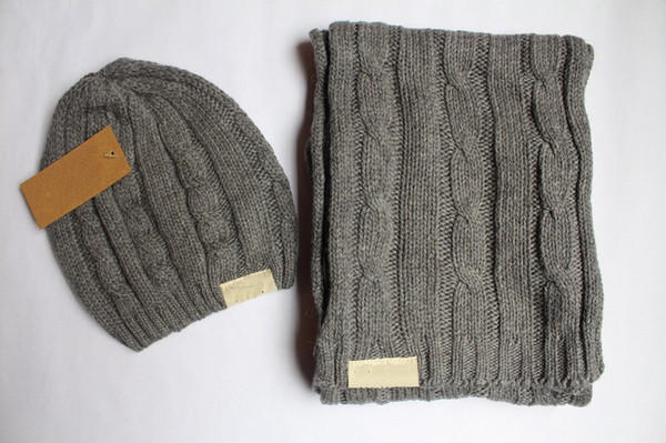 Men And Women Designer Hat Scarf Sets Warm European High-end Luxury Brand Hat Scarf Knitting Two Piece Fashion Accessories High Quality