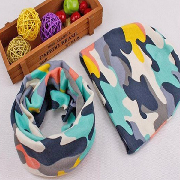 Baby Beanies Scarf Set Infant Cotton Skullies Beautiful Style Print Pattern Novelty Hat Scarf Set for Kids