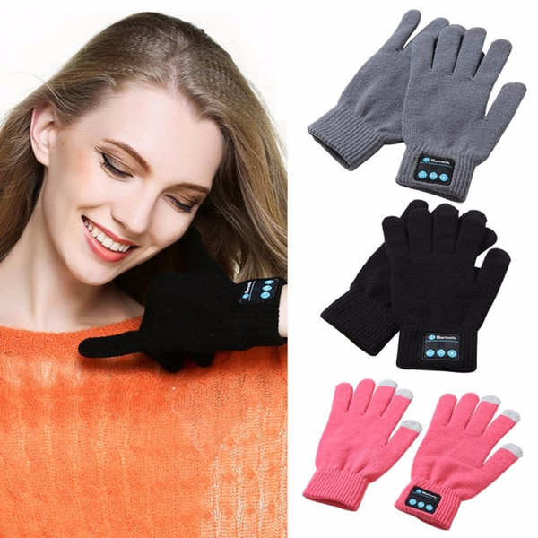 Unisex Bluetooth Gloves Women Men Winter Knit Warm Mittens Call Talking Gloves Mobile Phone Pad 4 Colors