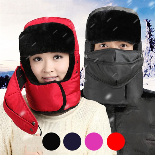 Winter Warm Sport Cycling Fleece Hats For Men Women Skull Bandana Neck Warmer Balaclava Ski Snowboard Face Mask Hat Set