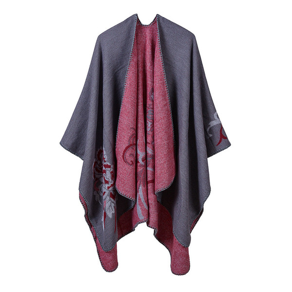 Autumn and Winter Warm Thick Pashmina New Fashion Lady Imitation Cashmere Shawls & Wraps Flowers Pattern Scarf