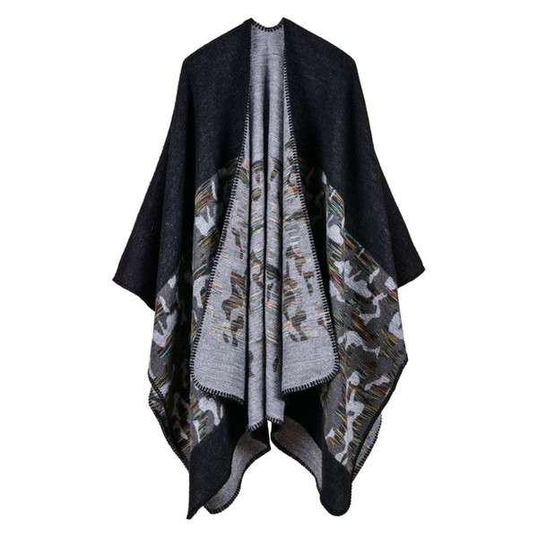 Autumn and Winter Lady Fashion Scarves & Wraps Luxury High Quality Imitation Cashmere Pashmina Wholesale Camouflage Shawls