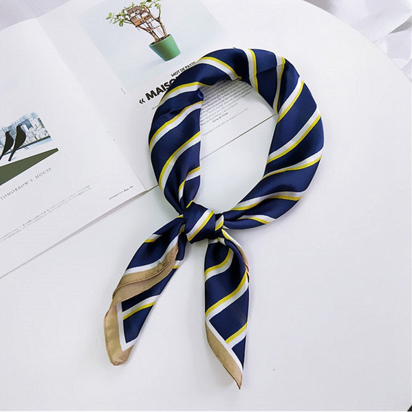 Scarf For Woman New Fashion Simple Kerchief Spring and Summer All-match Office Lady Square Stripes Wraps