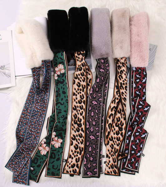 Scarf Autumn and Winter New Fashion High Quality Leopard Print Ribbon Wraps Wholesale Warm Plush Scarves