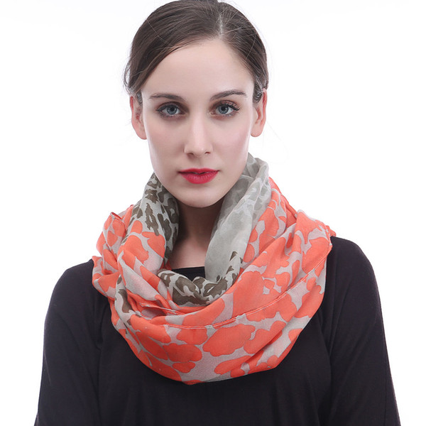 Neon Leopard Animal Print Women Infinity Scarf Body Wrap Large Size Gift Idea Soft Light Weight