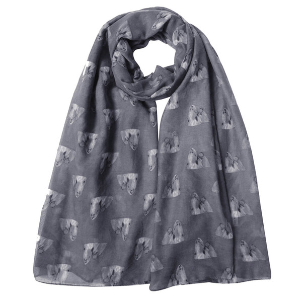 Cute Shih Tzu Dog Pet Animal Print Women's Scarf Shawl Wrap Large Size Gift Soft Lightweight