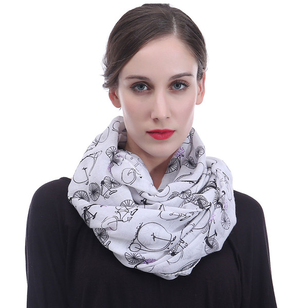 Fashion Bike Bicycle Print Women's Infinity Scarf Wrap Large Size Soft Light Weight for All Seasons