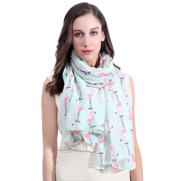 Cute Flamingos Bird Print Women's Scarf Shawl Wrap Large Size Soft Light Weight for All Seasons