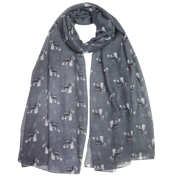 Cute Miniature Schnauzer Dog Pet Animal Print Women's Scarf Shawl Wrap Large Size Gift Soft Lightweight