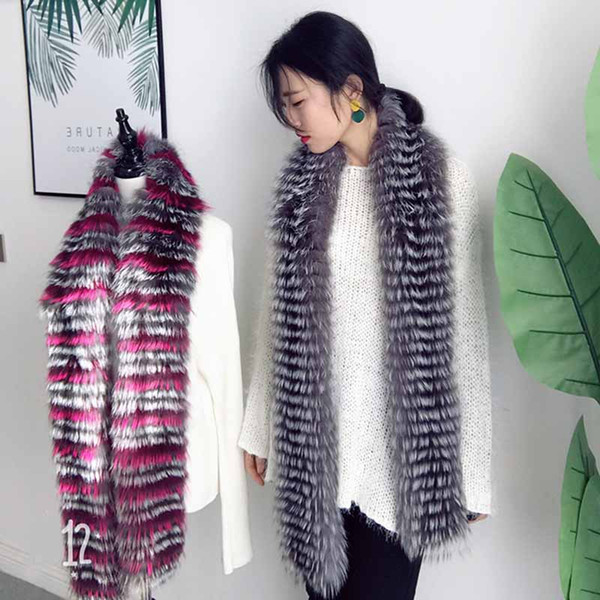 MS.MinShu Fashion Women Scarf Real Fox Fur Scarf in Layers Natural Fox Hair Shawl Winter Luxury Fluffy Fur Scarf