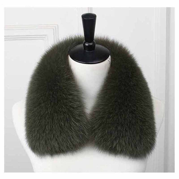 Men Genuine Fox Fur Collar 100% Natural Fox Fur Collar for Jacket Big Fur Hood Trim Ms.MinShu