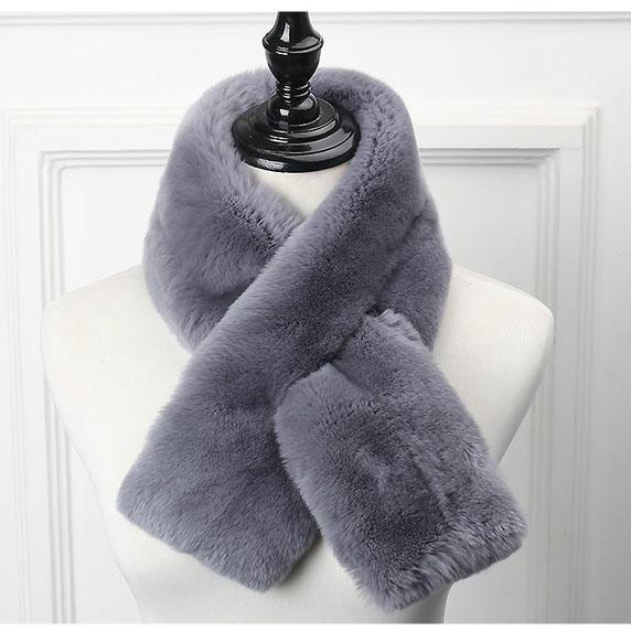 Genuine Rex Rabbit Fur Scarf Short style Fashion Winter Women Real Fur Neck Warmer Double Faced Thicken Fur Scarf For Lady MS.MinShu