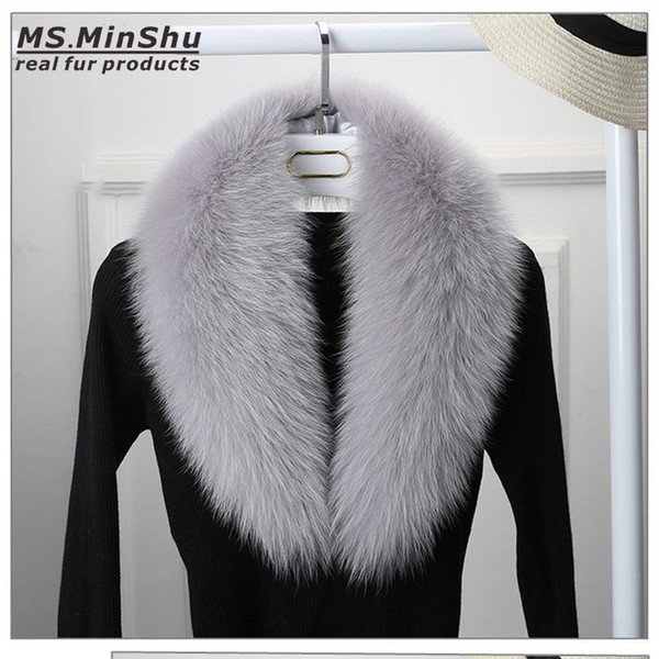 Genuine Fox Fur Collar Natural Fox Skin Collar Scarf For Women Winter Fox Fur Scarf Neck Warm Fashion Fur Collar Ms.MinShu