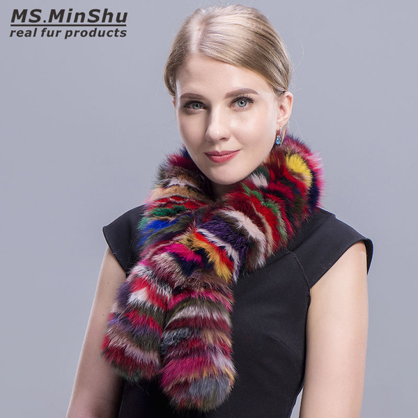 New Fashion Fox Collar Fashion Colorful Fox Scarf Multicolor Winter Neck Warmer Female Fur Scarves