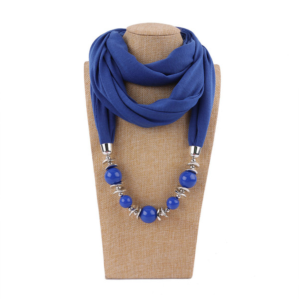 Pendant Scarves For Woman 2018 Brand New Fashion National Wraps Luxury High Quality Acrylic Beads Multicolor Plain Warm Pashmina LSF078