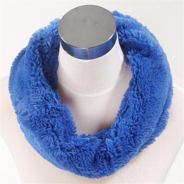 Special offer fashion winter double stone blue man and women luxury fur scarf ring neck sets.