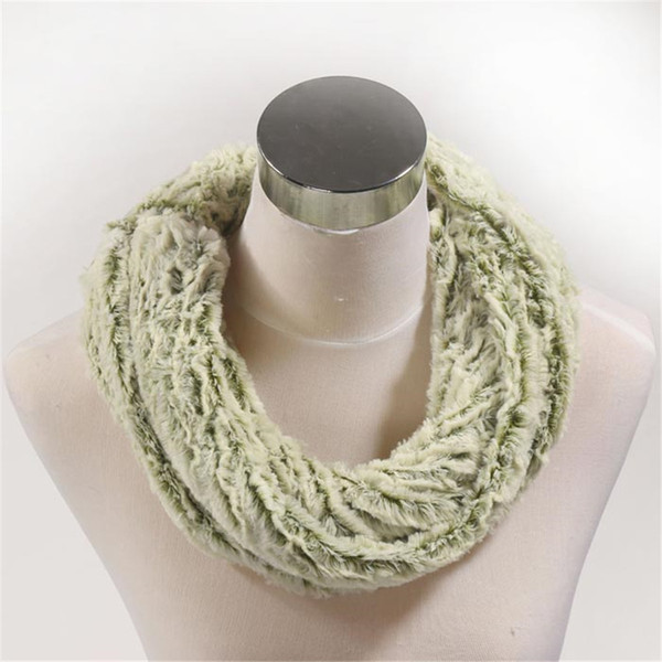 Special offer winter bluish-green double fur men and women luxury scarf neck sets.