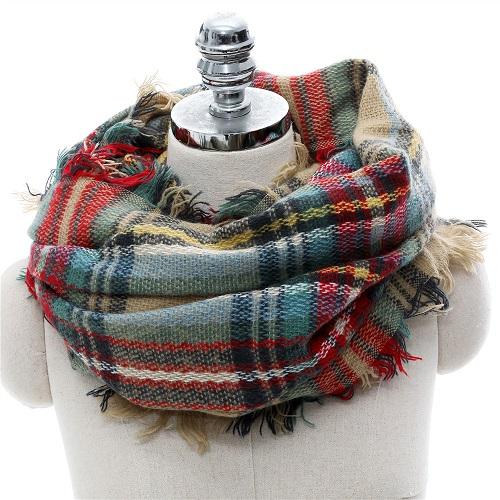 2018 autumn and winter new fashion street photography frontier design super fire scarf women color plaid scarf imitation cashmere scarf neck