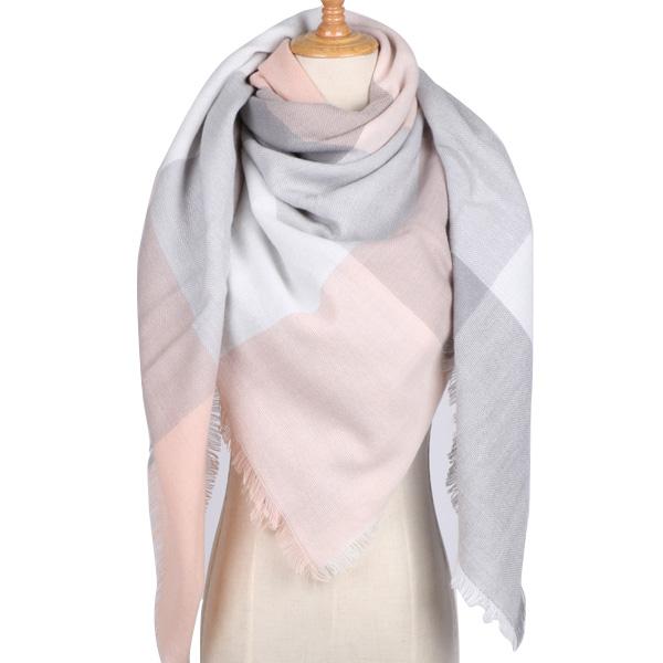 winter triangle scarf of European and American hot style in 2018 is the air conditioning cape of female shawl imitation cashmere grid scarf