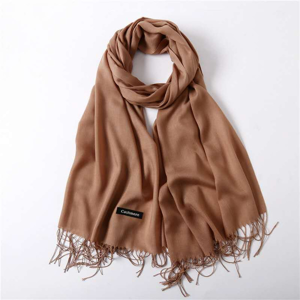 New 2018 pure color imitation cashmere scarf long style shawl autumn and winter warm can be a scarf for Christmas delicate gifts