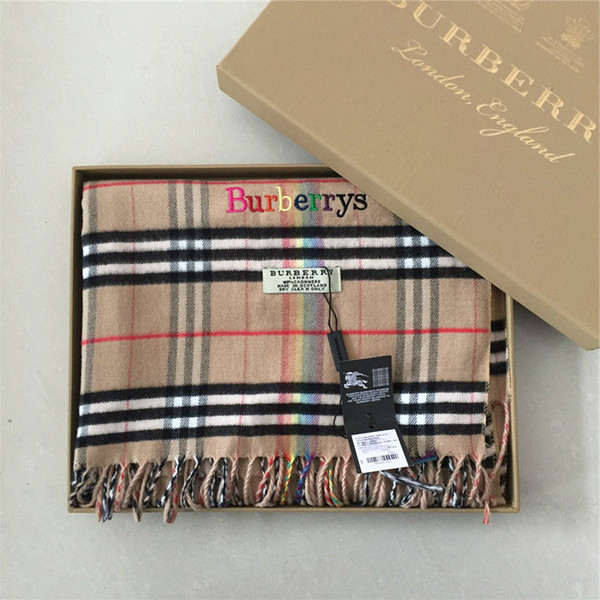 Luxury brand scarves high quality woolen, colorful, embroidered letters cashmere scarves travel fashion decorative scarves 180*70