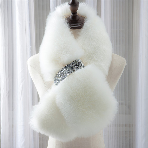 Similar to the star of the same fox fur scarf warm winter women imitation fur long neck cape fur collar