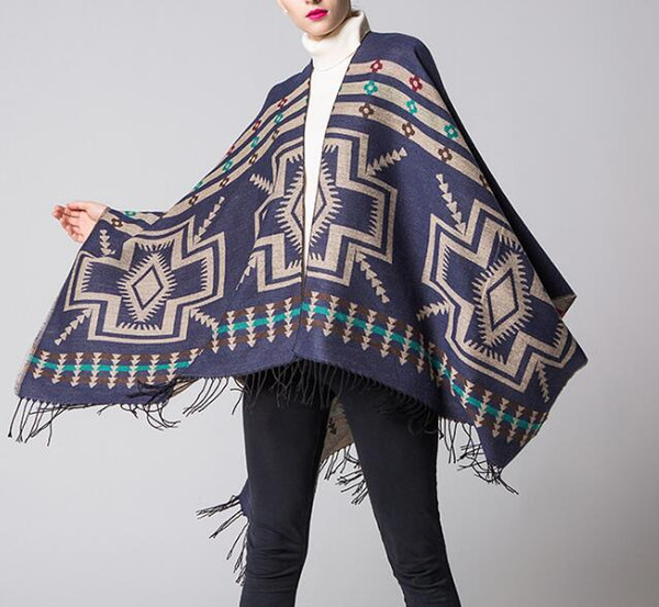 Hot style cross plum - American lengthened and thickened imitation cashmere, ethnic wind travel fork scarf