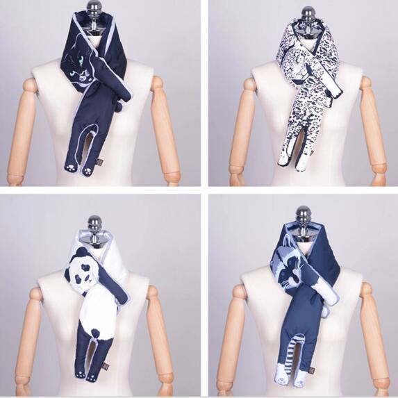 Winter thickened women cartoon animal three-dimensional down scarf lovely personality warm scarf