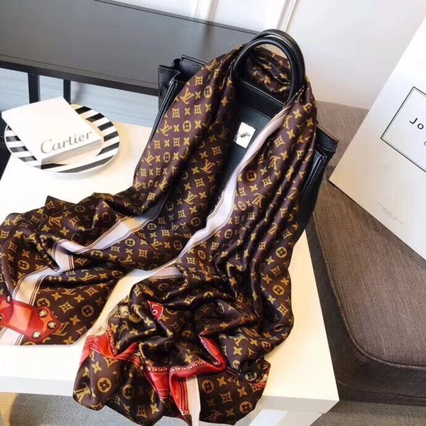 New fashionable men and women warm silk scarf autumn high quality soft luxury brand shawl lady scarf