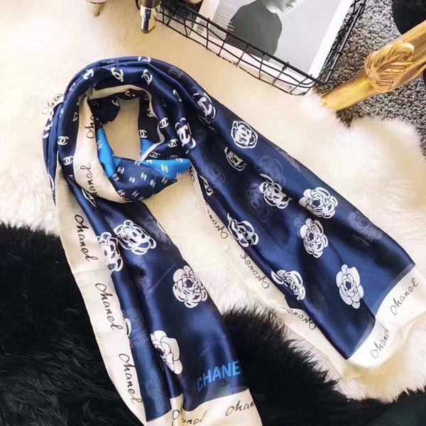 2019 designer silk scarf women fashion letters stripe 180*90cm spring and summer elegant and beautiful accessories