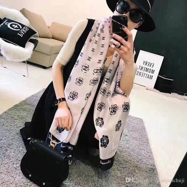 Newest Brand luxury 100% silk scarf womens brand floral shawl scarf size 180x90cm fashion long scarves gift for women wholesale