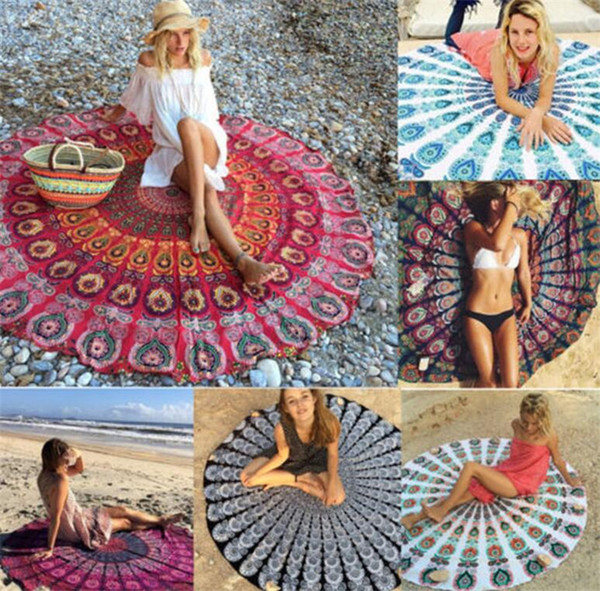 Funny Picnic Summer Women Beach Sarongs Sunscreen Sexy Chiffon Sarong Wrap Pareo Dress Sarong Beach Bikini Swimwear Round Outdoor Wraps