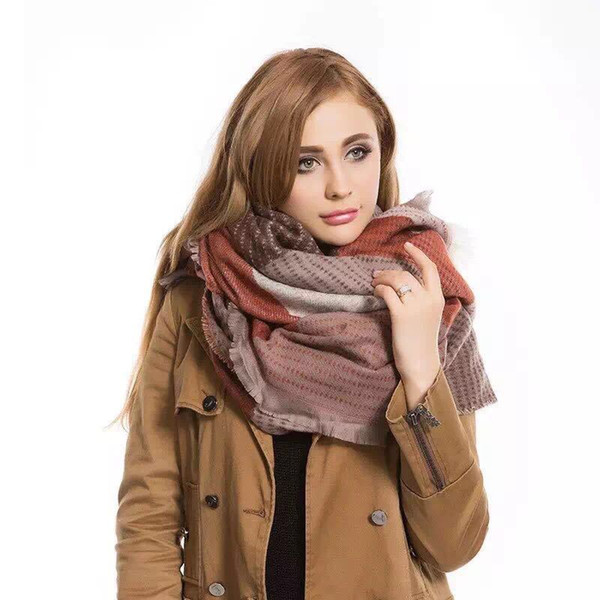 Geometric splicing scarf poncho Cashmere shawls and scarves Warmful Pashmina Fall kerchief Winter Cape Women Fashion