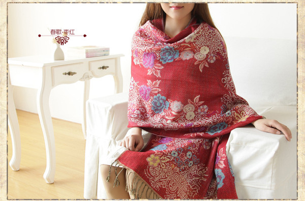 Scarves/Shawls/Scarf Heigh Quality Spring And Autumn National Wind Linen Scarf Women Winter Cloak Thick Summer Air Conditioning Room Shawl