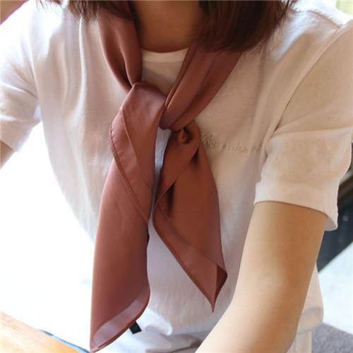 Women Square Head Scarf Wraps Scarves Ladies Printed Kerchief Neck Beautiful Scarf Shawl Comfortable Wrap Pure Color