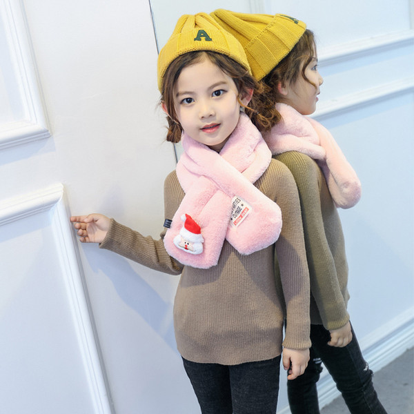 Hot Sale and Brand New Christmas Children's Scarf Stuffed With Thick Wrap Warm Scarf in Korean winter