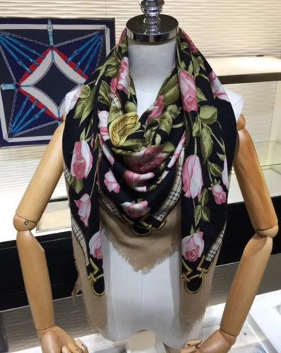 Women's Winter Explosions Linen Warm Wild Rose Print Scarfs Shawls Scarves Wholesale