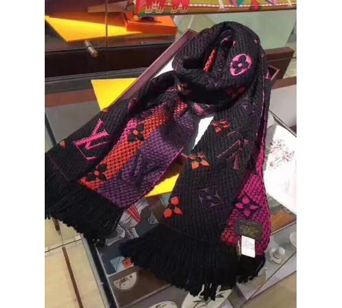 Luxury Winter Scarf For Women Brand Designer Wool Cotton Brand Mens Scarf Fashion Women Colorful Letter Designer Winter Warm Flower black