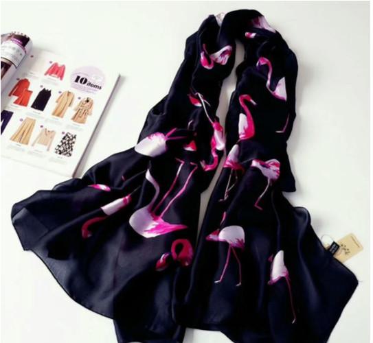 Newest Digital Print Silk Scarf Women 2019 black fashion Silk plaid Wraps Shawls and Scarf gift S021