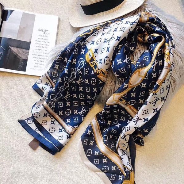 2019 Good Quality Classic European Designer Womens brands Print Silk Scarf Elegant Ladies Wrap scarves size 180x90cm.