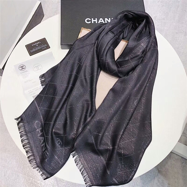 Wholesale fashion silk scarf women's brand silk scarf women's shiny gold and silver thread scarf shawl beach towel 180*70 cm